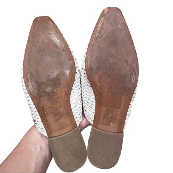 Sam Edelman White Clara Woven Leather Flat Mules - Picture 6 of 10